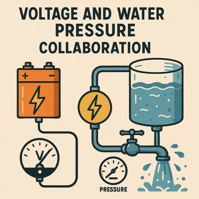電圧と水圧のコラボレーションを示す画像を